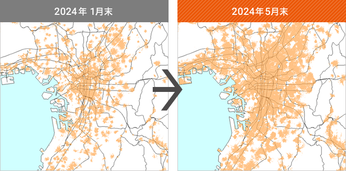 Sub6のエリア拡大イメージ